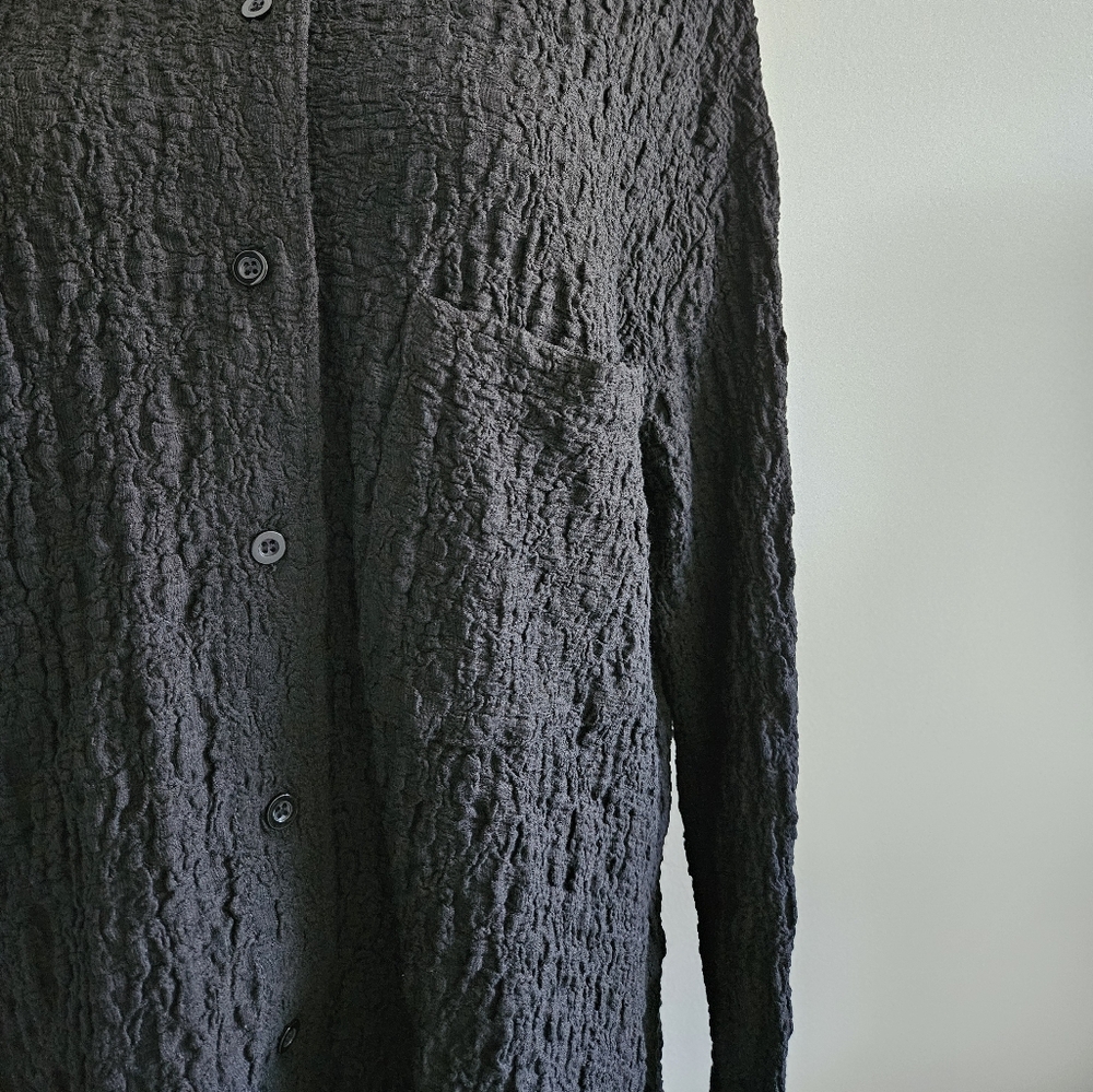 Black Textured Versatile Button Up - image 5